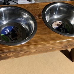 Elevated Dogs Feeder Holds 6 1/2” Bowls 