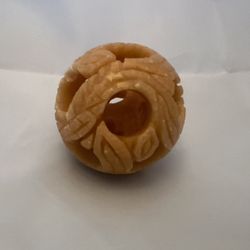Vintage/Antique Chinese Jade Stone Puzzle Ball/Jade Happiness Ball, in a Rare Peach/Orange Color