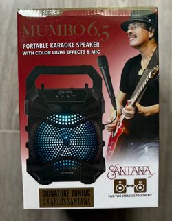 MUMBO 6,5 SANTANA PORTABLE KARAOKE SPEAKER WITH COLOR LIGHT EFFECTS & MIC