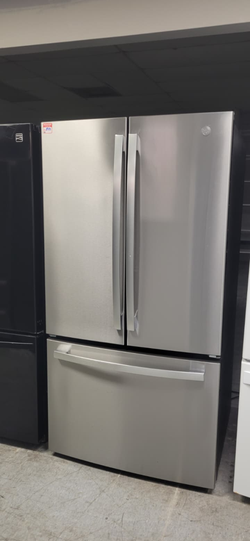 GE French Door Fridge – Stainless, Bottom Freezer