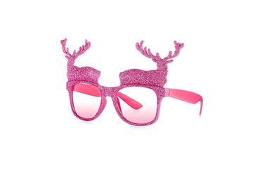 Celebrate Shop Pink Glitter Reindeer Novelty Sunglasses 