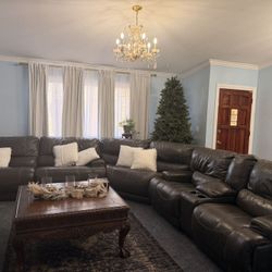 Leather Sectional Recliner