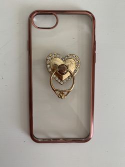 Gold iPhone 6/7/8 case with ring stand