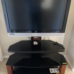 Roku Device+ 37" TV + TV Stand Including Tempered Glass Shelves! N