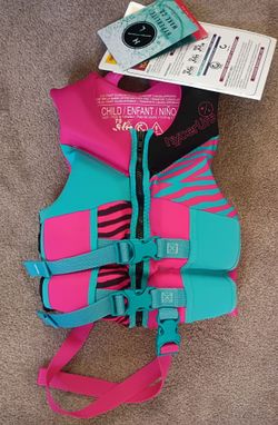 New w/ tags Hyperlite Kids Life Jacket 33-55lb Child