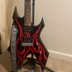 B.c Rich Warlock Electric Guitar WITH AMP, AMP CHORD, PREMIUM BASS STRINGS, AND PREMIUM BACKPACK CARRY CASE