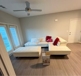 MUST GO TODAY !White Leather Sectional