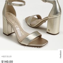 Sam Edelman Daniella, Gold Leather Women US Size 6,5