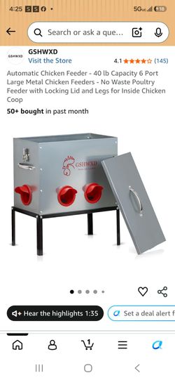 Galvanized chicken feeder