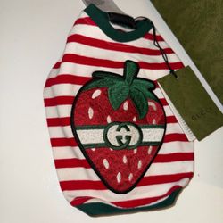 Gucci Dog Strawberry GG Pet Shirt, Size XXS, NWT