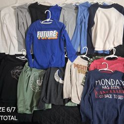 SIZE 6 BOY CLOTHES LONG-SLEEVE SHIRTS (ROPA CAMISAS MANGA LARGA PARA NIÑO TALLA 6 AÑOS)