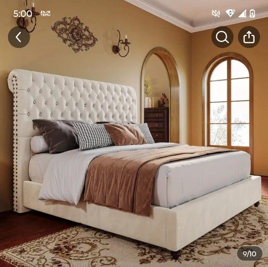 White Queen Bed Without Mattress
