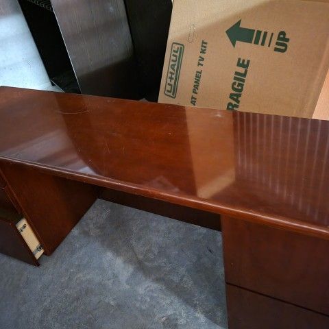 Cherry Long Office Desk