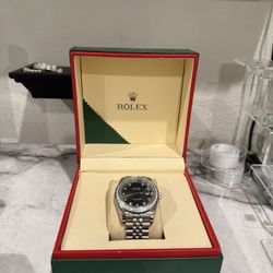 Mens Rolex Datejust Watch 16200 | 36Mm | Black Dial | Jubilee Band