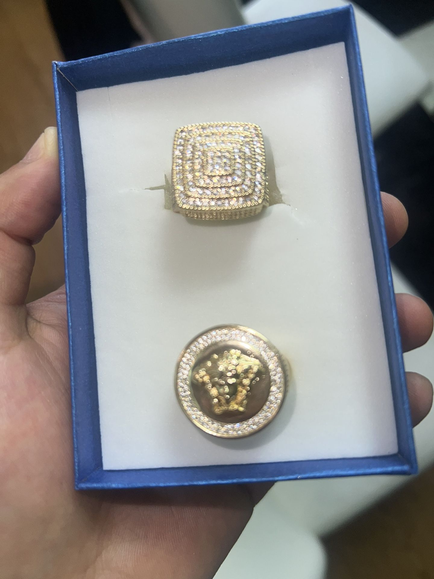 14k gold finish 2 rings set