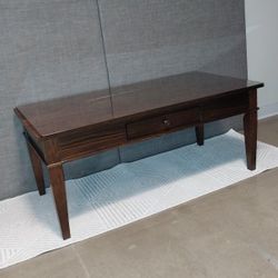 Wood Coffee Table with Glass Top – $60