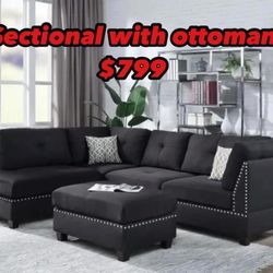 Brand New Sectional With Ottoman 