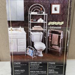 Arch Metal 23,5 in. W x 67,5 in. H x 10 1/8 in. D White  Over-the-Toilet Storage