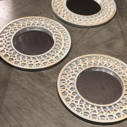 3 Vintage Decorative Wall Mirrors 