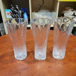 3 crystal flower vases set, Vasos de cristal. Florero