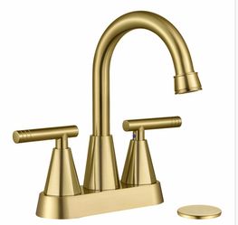 Brushed Gold Bathroom Faucets, Centerset Bathroom Sink Faucet 4 Inch