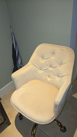 Velvet mid-back chair for office or vanity