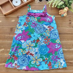 4T MULTICOLOR FLORAL STRAPPY RUFFLE PULL-OVER DRESS