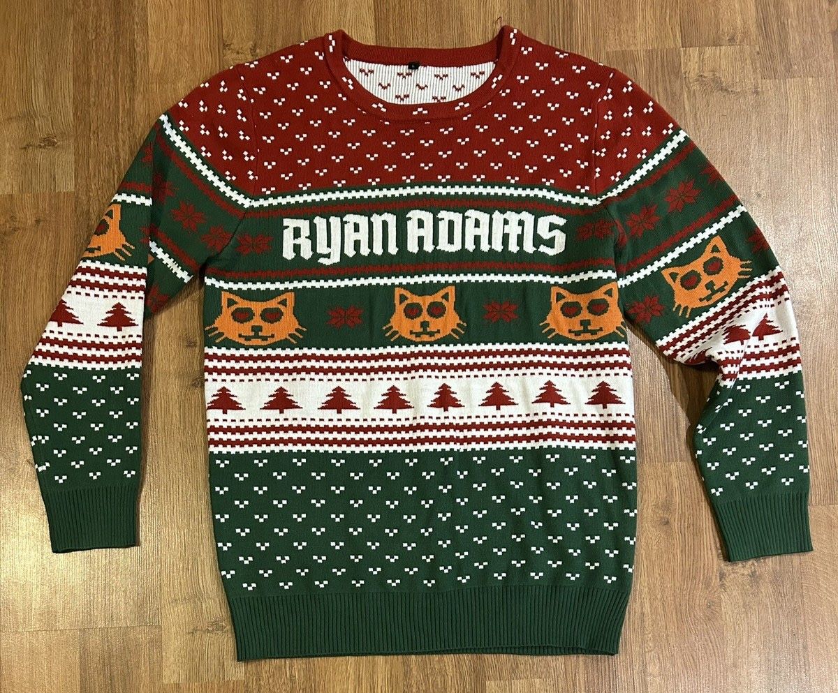 Ryan Adams Ugly Christmas Cat Sweater RARE