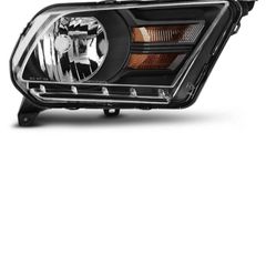 10-14 Ford Mustang Headlight Assembly Black Housing Clear Lens Headlamps