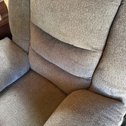Set of Two Grey Recliner Chairs