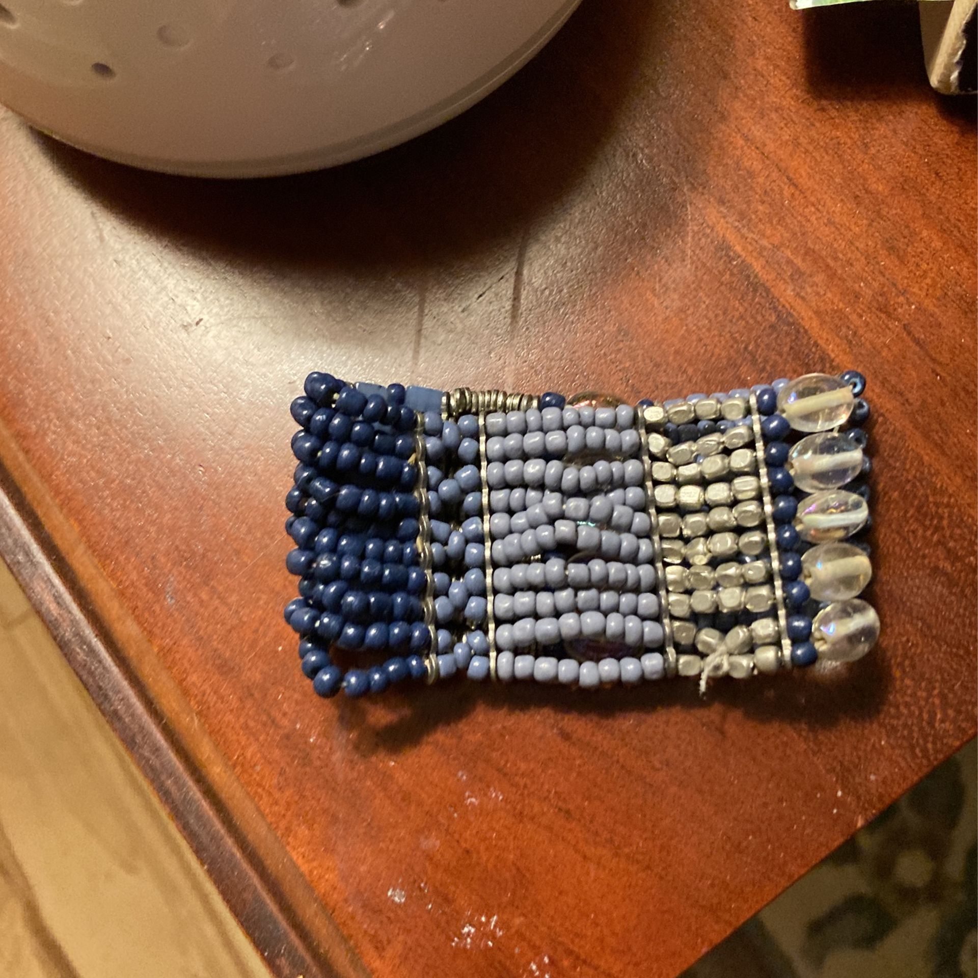 Blue Thick Beaded Bracelet