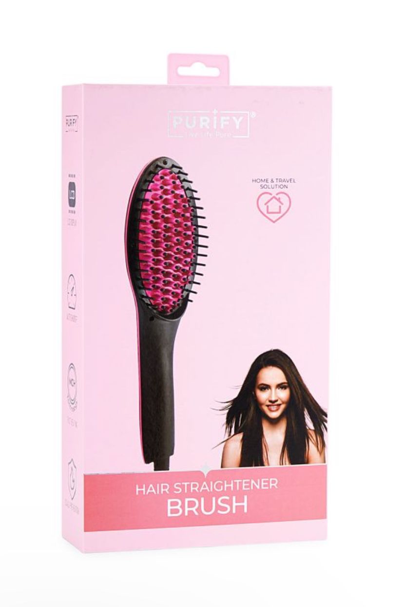 Pink Hair Straightener Brush