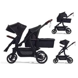 Convertible Single-to-Double-to-Wagon Baby Stroller, Double Stroller