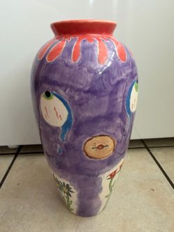 Colorful Hand-Painted Vase