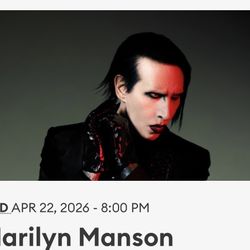 Marilyn Manson In Concert -Wednesday 22 @8pm