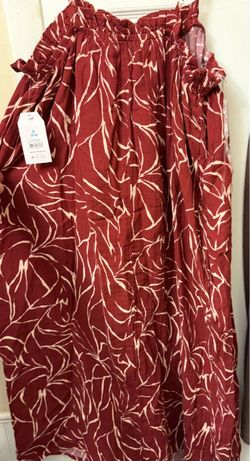 Red Printed dress. Size small