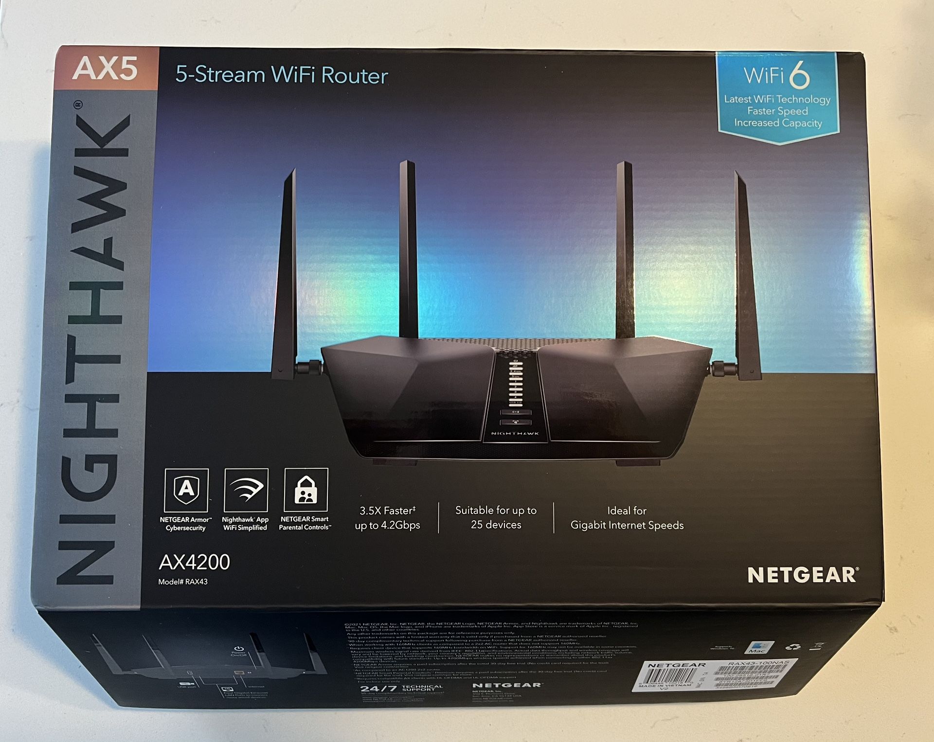 NETGEAR Nighthawk WiFi 6 Router, AX4200