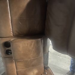 Double Recliner, Leather Sofa Electric 199