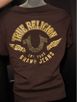 True Religion Java Crystal HS Wing Crew Tee Size M