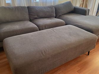 Modern Dark Gray Ottoman -- Quality Condition!