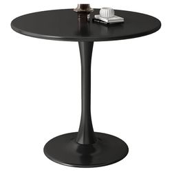 Black Round Table Modern Dining Table Tulip Round Kitchen Table Mid Century Coffee Table for Living Room, 31.5 inch