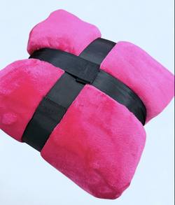 Hot pink fluffy fleece blanket Queen and King