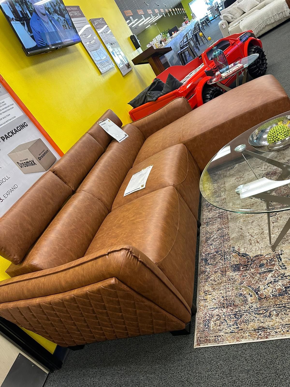 Brown Leatherette Sectional Brand New In Box Firm Price $899 NO LOWBALLERS PLEASE!!