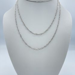 18k White Gold Link Chain 32"  