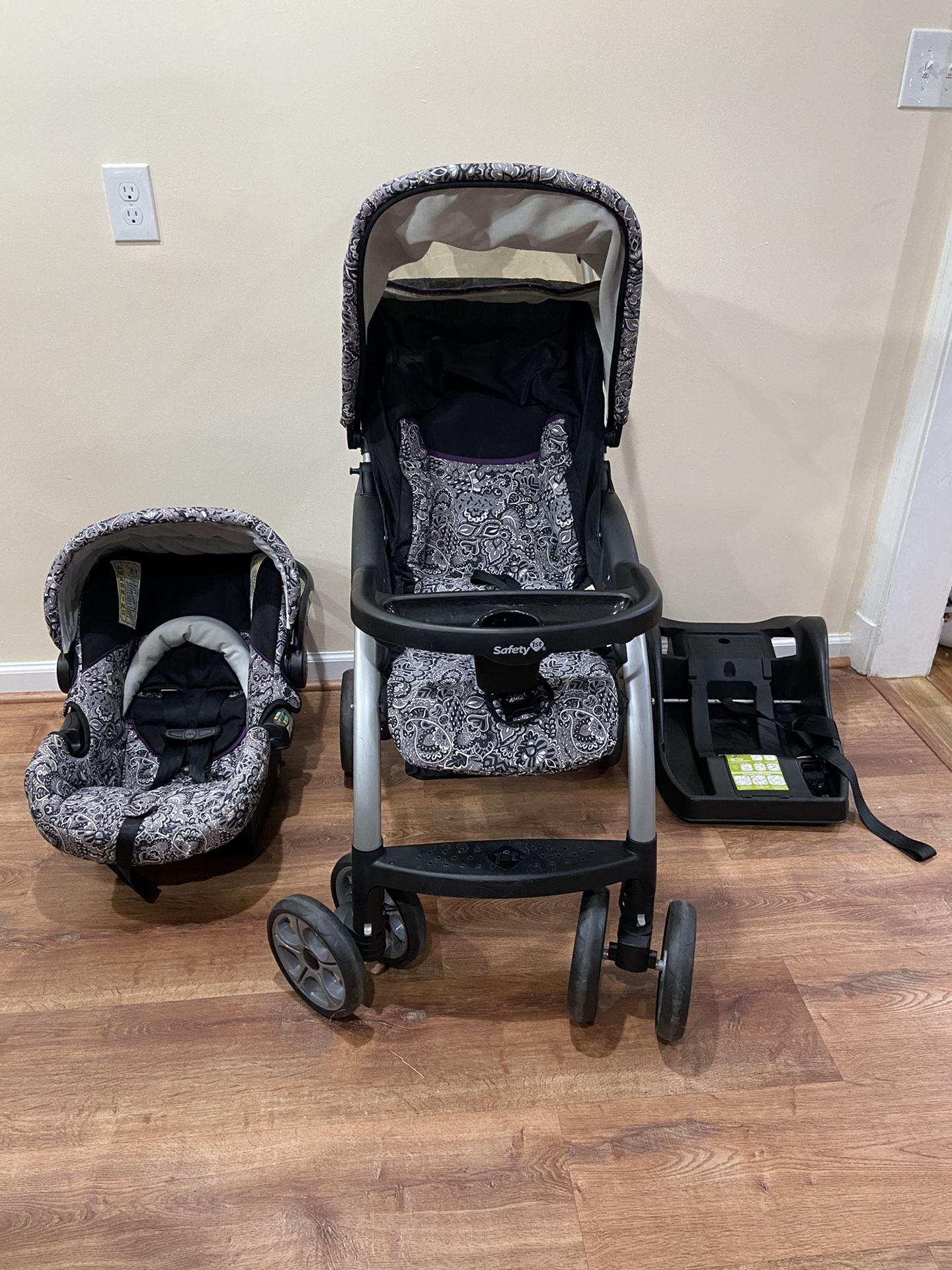 Stroller car seat and base