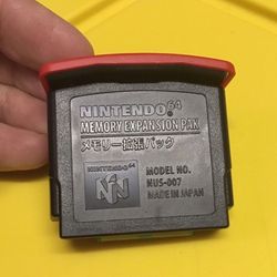 Nintendo 64 system official EXPANSION PAK pack n64 red memory card ram genuine authentic