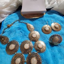 New Necklace, Earrings And Ring Set