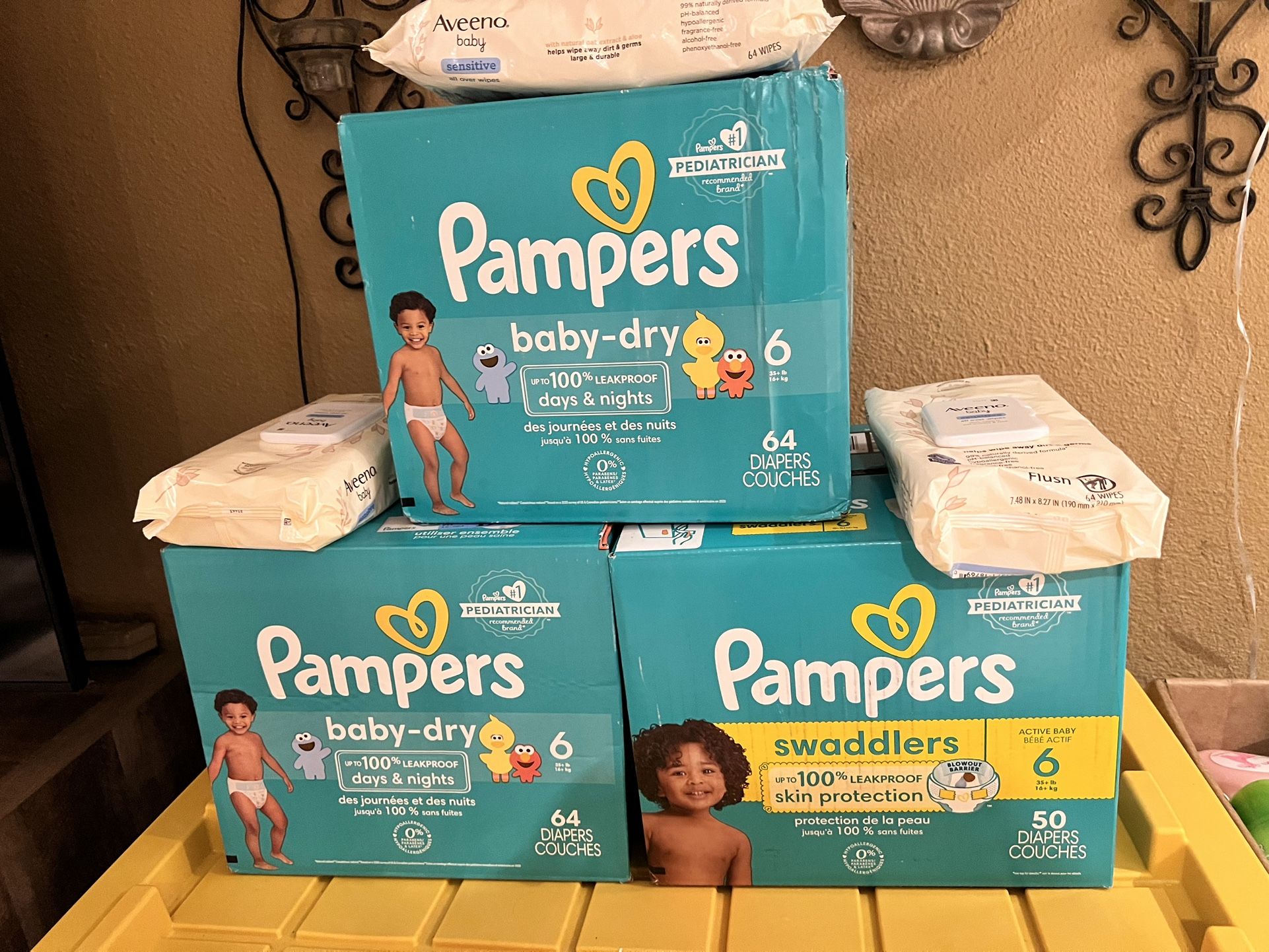Pampers #6 $20 Por Caja Y Un Wipe