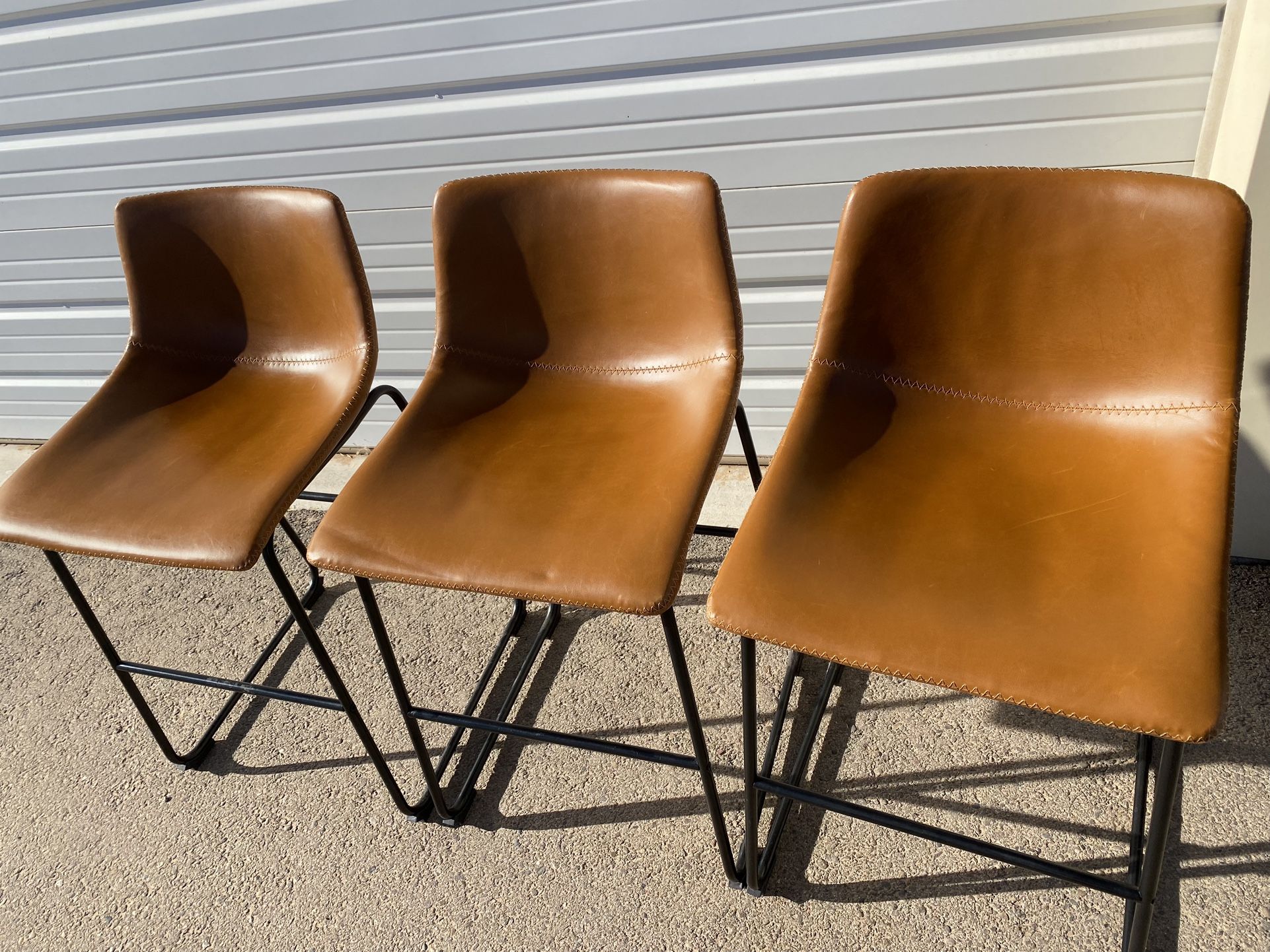 Edgemod Brinkley Tan Counter Stools Three