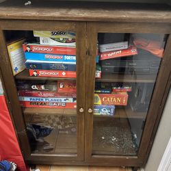 Wood Cabinet With Glass Doors